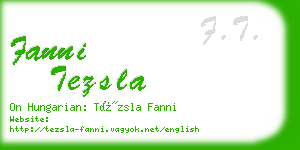 fanni tezsla business card